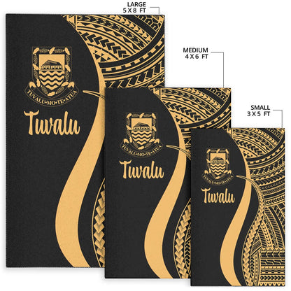 Tuvalu Area Rug - Gold Polynesian Tentacle Tribal Pattern-Myprintsy