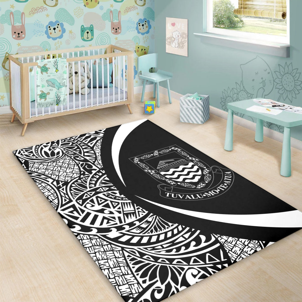 Tuvalu Area Rug Lauhala White Circle Style-Myprintsy