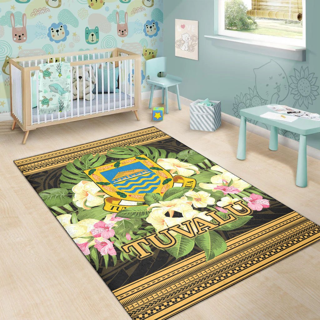 Tuvalu Area Rug - Polynesian Gold Patterns Collection-Myprintsy