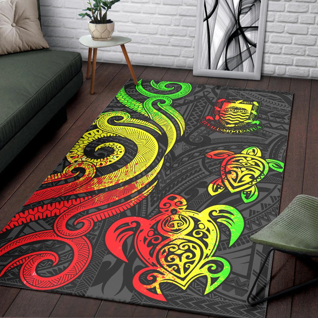 Tuvalu Area Rug - Reggae Tentacle Turtle-Myprintsy
