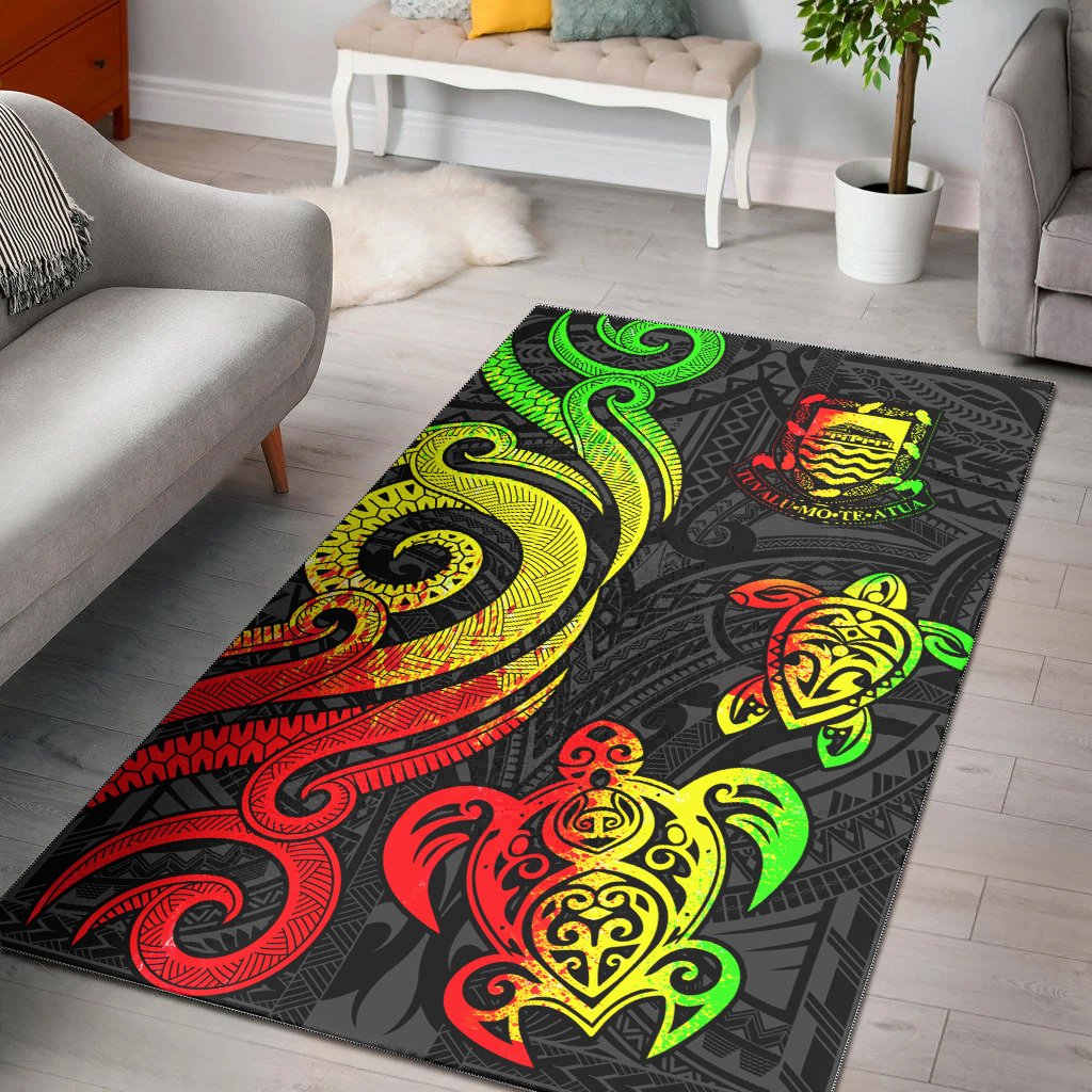 Tuvalu Area Rug - Reggae Tentacle Turtle-Myprintsy