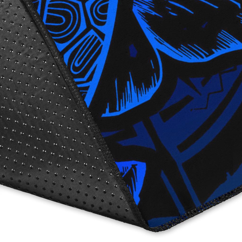 Tuvalu Area Rugs Turtle Hibiscus Blue-Myprintsy