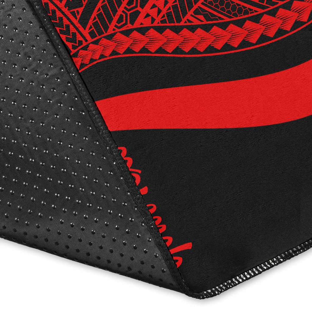 Tuvalu Custom Personalised Area Rug - Red Polynesian Tentacle Tribal Pattern-Myprintsy