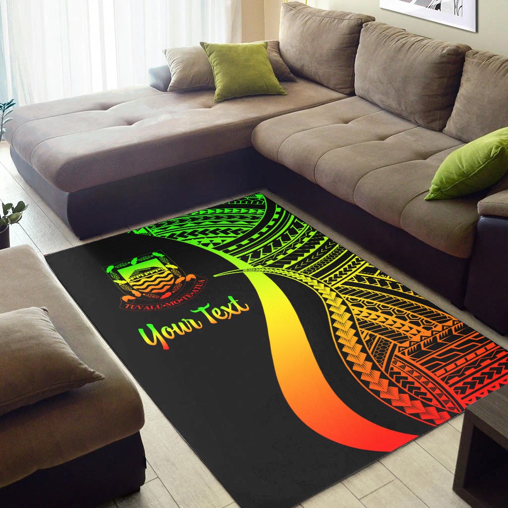 Tuvalu Custom Personalised Area Rug - Reggae Polynesian Tentacle Tribal Pattern-Myprintsy