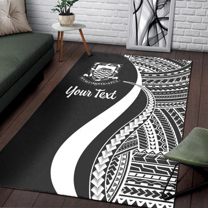 Tuvalu Custom Personalised Area Rug - White Polynesian Tentacle Tribal Pattern-Myprintsy