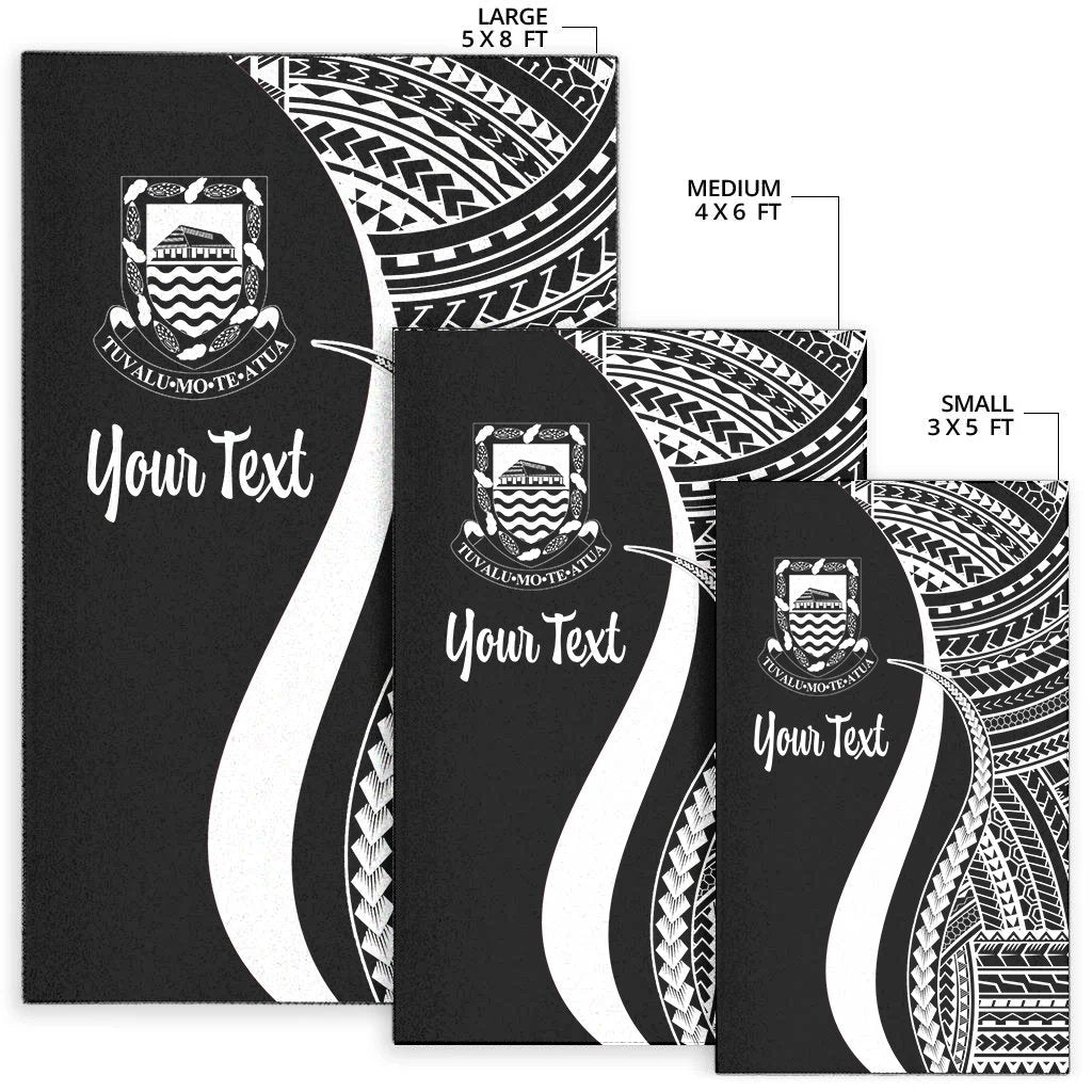 Tuvalu Custom Personalised Area Rug - White Polynesian Tentacle Tribal Pattern-Myprintsy