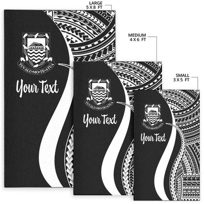 Tuvalu Custom Personalised Area Rug - White Polynesian Tentacle Tribal Pattern-Myprintsy