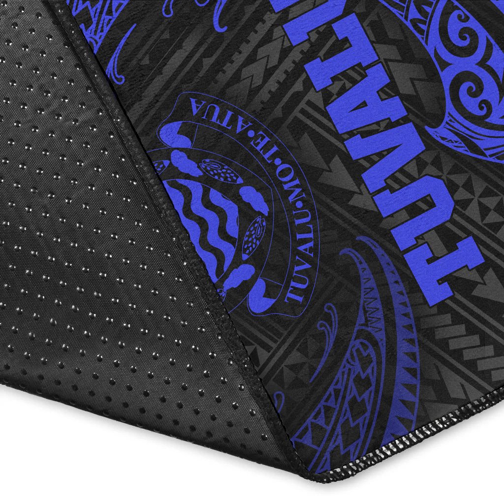 Tuvalu Polynesian Area Rug - Blue Tribal Wave-Myprintsy