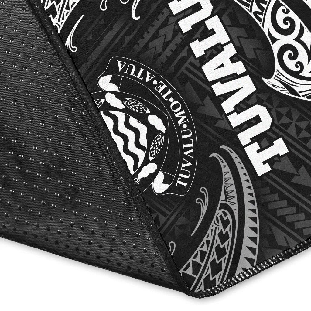 Tuvalu Polynesian Area Rug - White Tribal Wave-Myprintsy