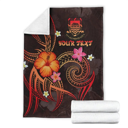 Tuvalu Polynesian Personalised Premium Blanket - Legend of Tuvalu (Red)-Myprintsy