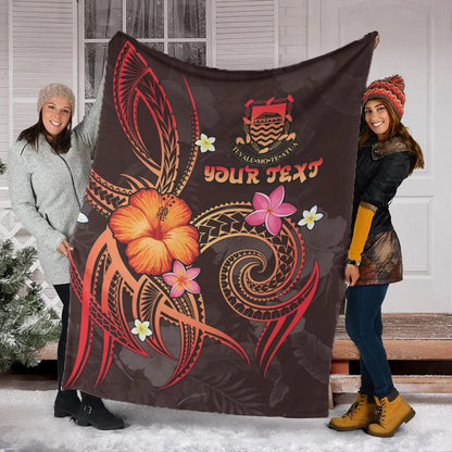 Tuvalu Polynesian Personalised Premium Blanket - Legend of Tuvalu (Red)-Myprintsy