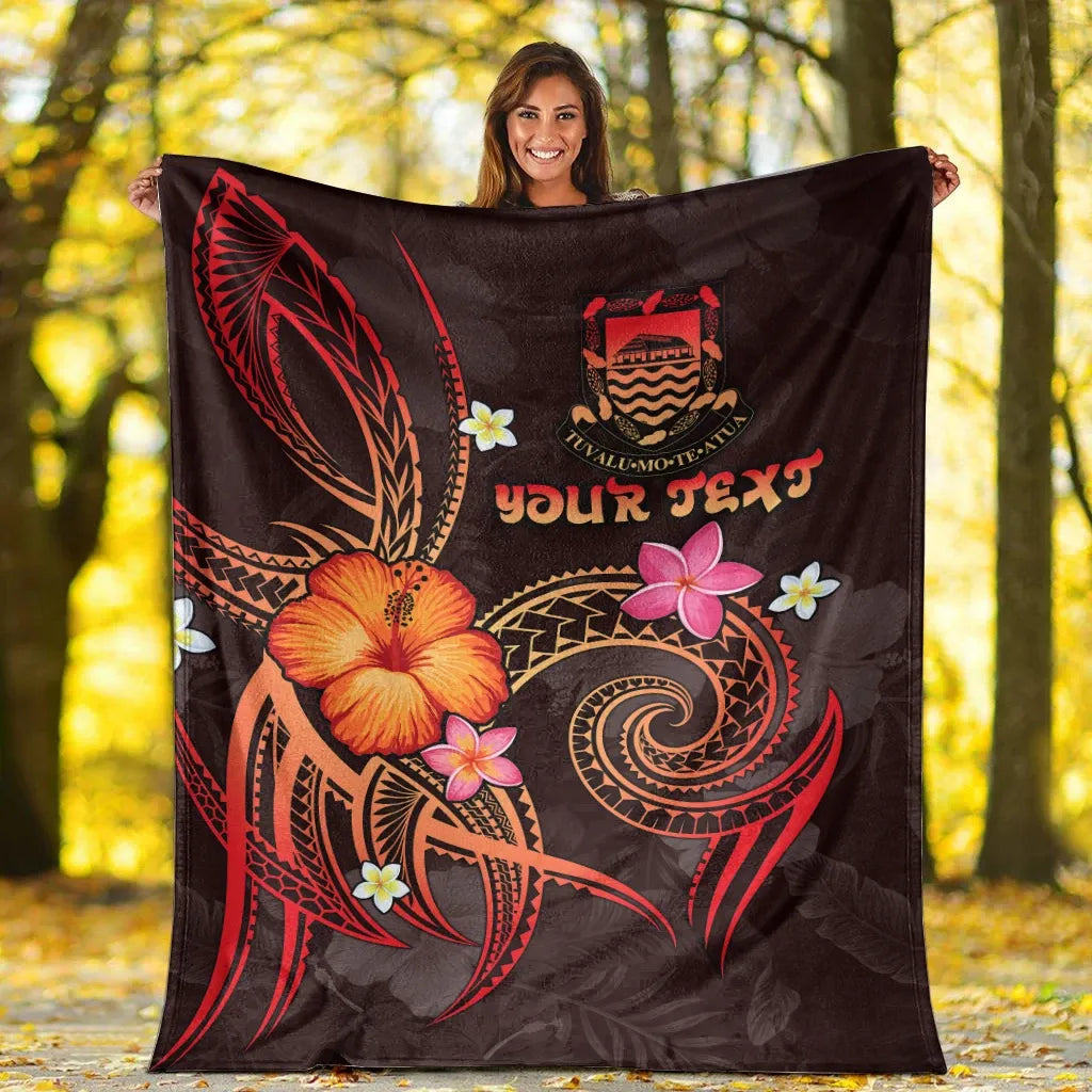 Tuvalu Polynesian Personalised Premium Blanket - Legend of Tuvalu (Red)-Myprintsy