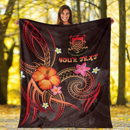 Tuvalu Polynesian Personalised Premium Blanket - Legend of Tuvalu (Red)-Myprintsy