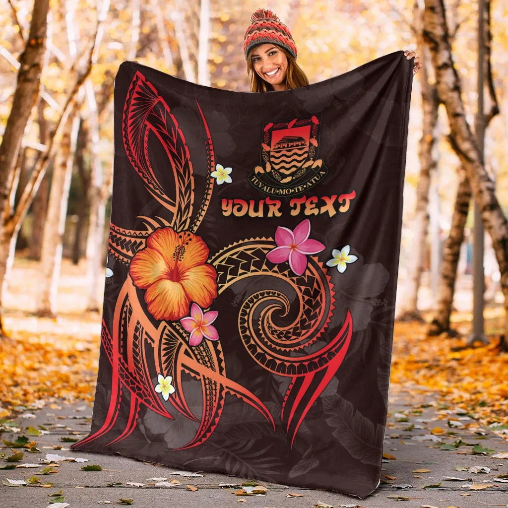 Tuvalu Polynesian Personalised Premium Blanket - Legend of Tuvalu (Red)-Myprintsy