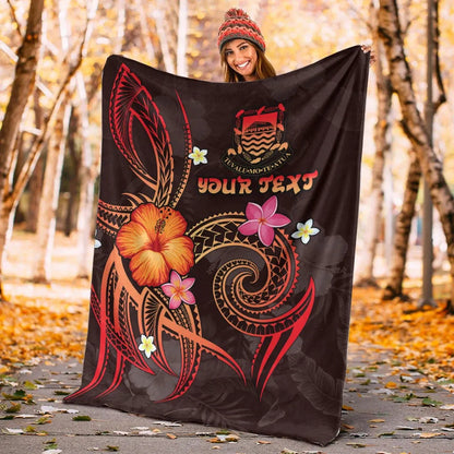 Tuvalu Polynesian Personalised Premium Blanket - Legend of Tuvalu (Red)-Myprintsy