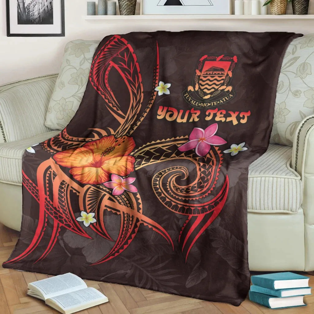 Tuvalu Polynesian Personalised Premium Blanket - Legend of Tuvalu (Red)-Myprintsy
