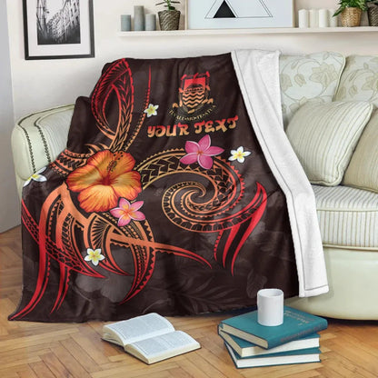 Tuvalu Polynesian Personalised Premium Blanket - Legend of Tuvalu (Red)-Myprintsy