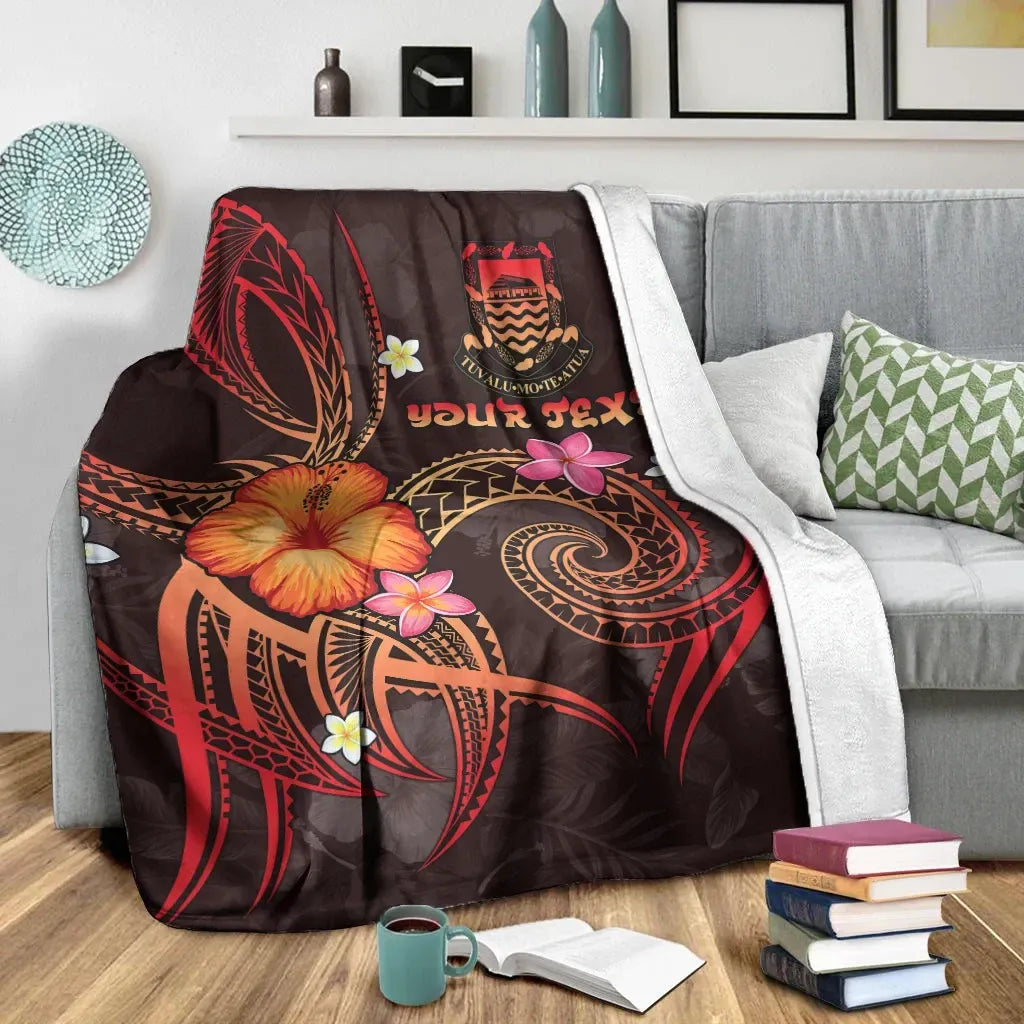 Tuvalu Polynesian Personalised Premium Blanket - Legend of Tuvalu (Red)-Myprintsy