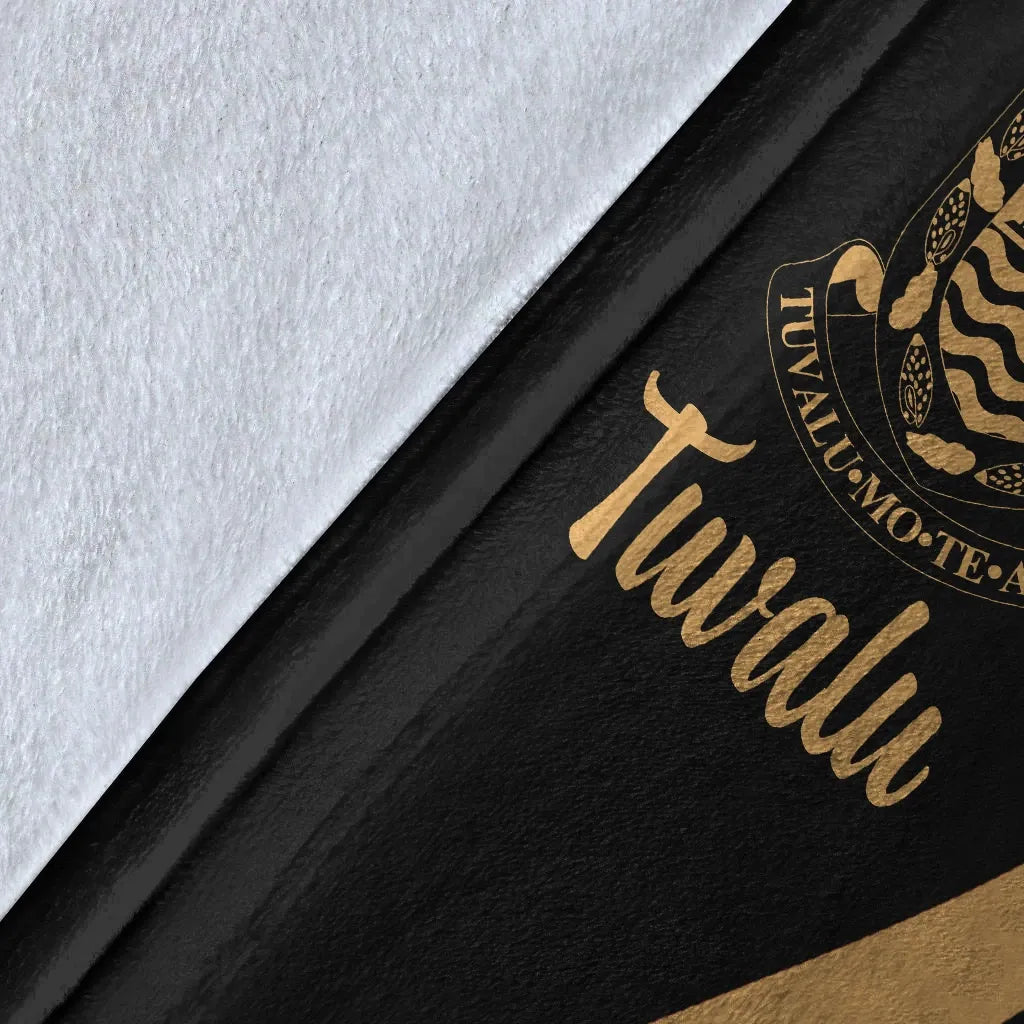 Tuvalu Premium Blanket - Gold Polynesian Tentacle Tribal Pattern-Myprintsy