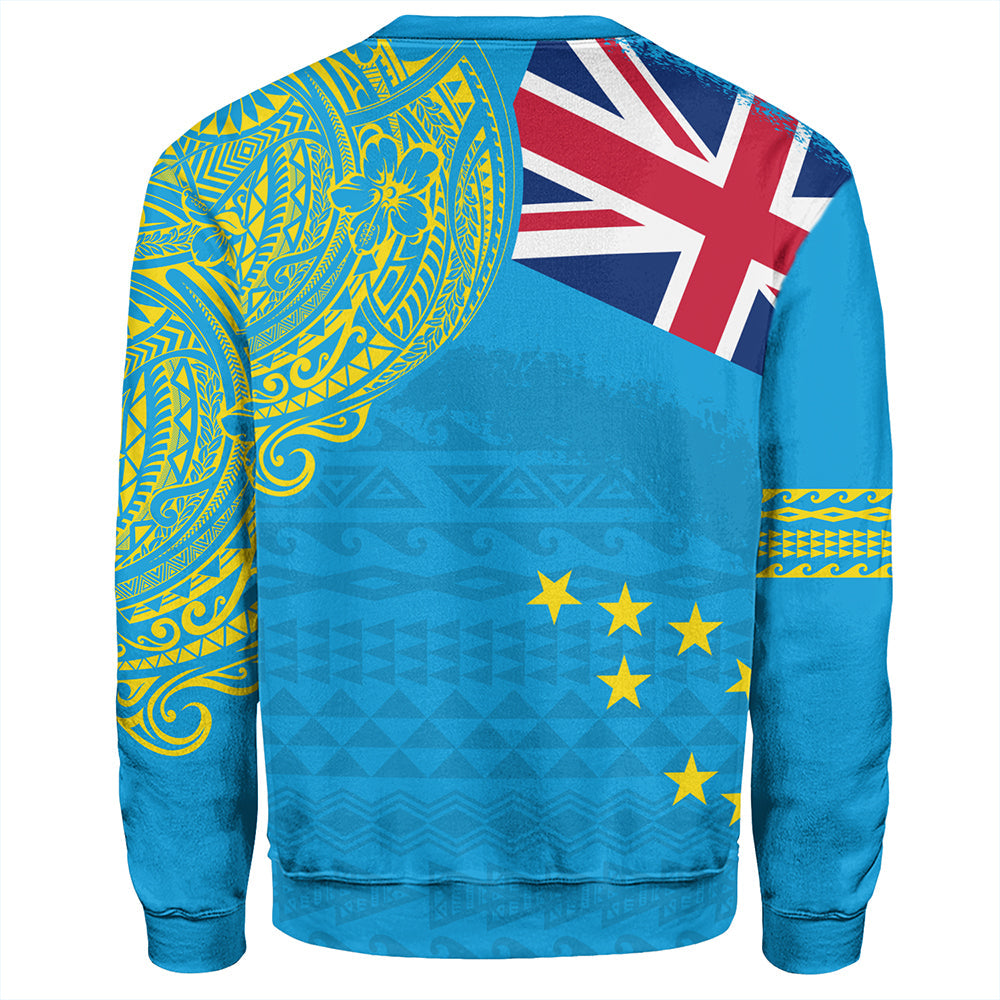 Tuvalu Sweatshirt Polynesian Flag With Coat Of Arms-Myprintsy