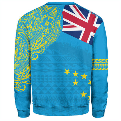 Tuvalu Sweatshirt Polynesian Flag With Coat Of Arms-Myprintsy