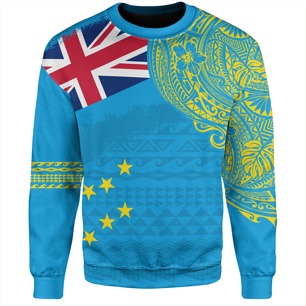 Tuvalu Sweatshirt Polynesian Flag With Coat Of Arms-Myprintsy