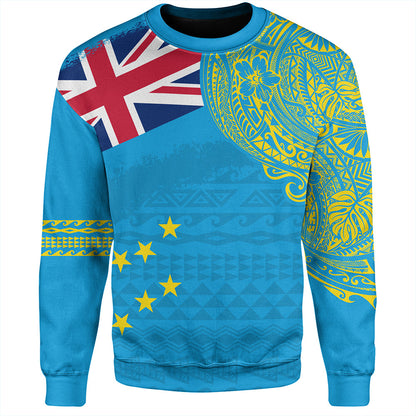 Tuvalu Sweatshirt Polynesian Flag With Coat Of Arms-Myprintsy