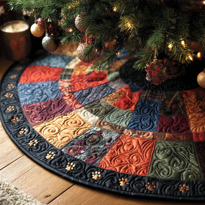 Twilight Paws Christmas Quilted Tree Skirt-Myprintsy