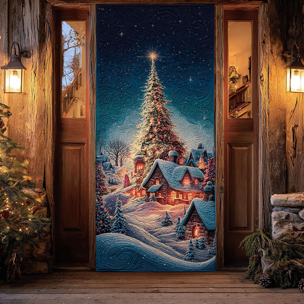 Twilight Village Tree Quilted Door Cover VTQ-Myprintsy