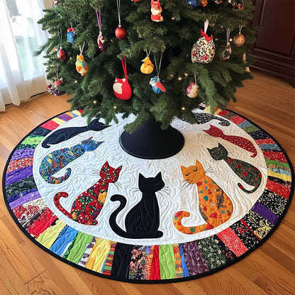 Twilight Whiskers Quilted Christmas Tree Skirt-Myprintsy