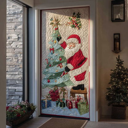 Twinkling Tree Santa Quilted Door Cover VTQ-Myprintsy