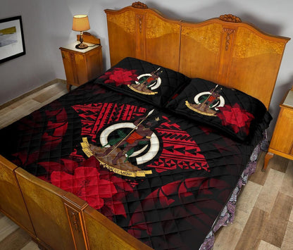 Vanuatu Polynesian Quilt Bed Set Hibiscus Red-Myprintsy