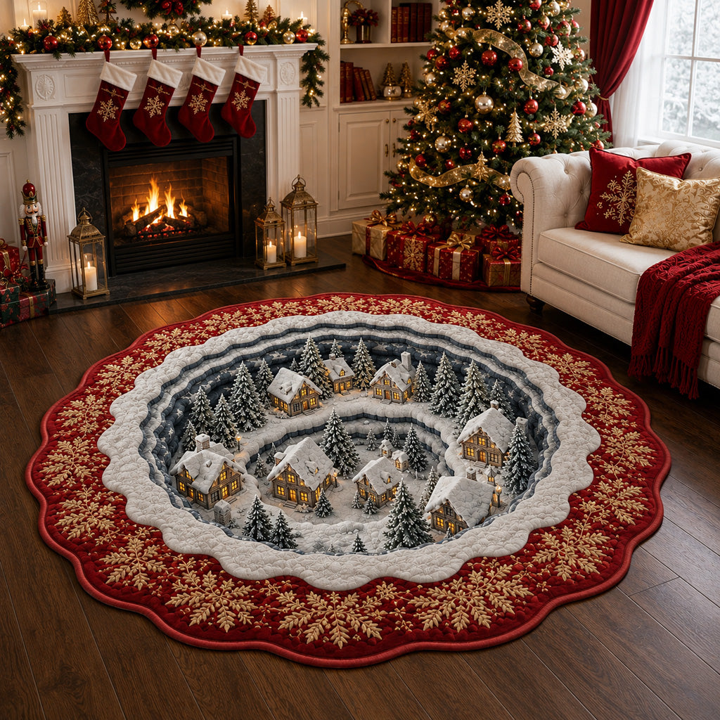 Velvet Gold Village Custom Shape Area Rug VTQ-Myprintsy