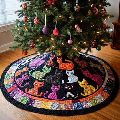 Velvet Paws Quilted Christmas Tree Skirt-Myprintsy