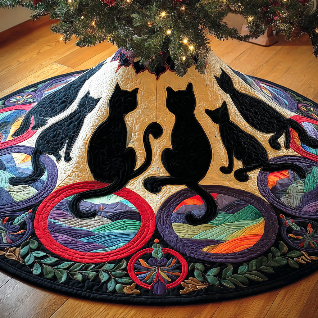Velvet Shadow Christmas Quilted Tree Skirt TD-Myprintsy
