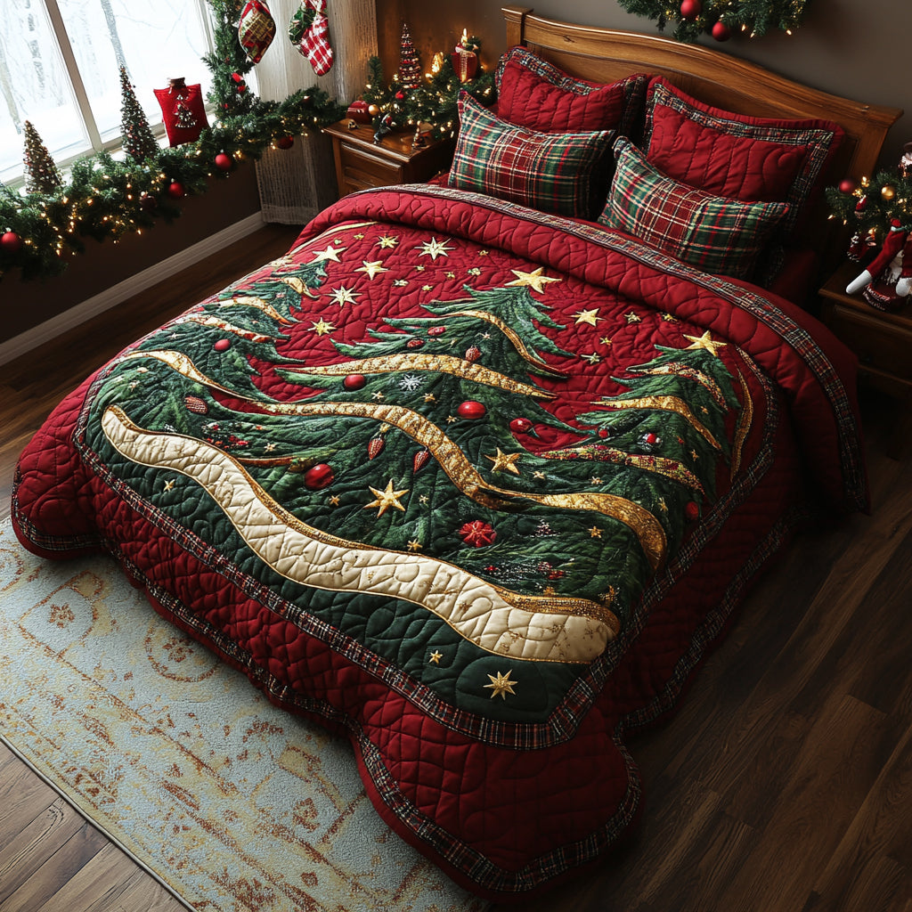 Velvet Tree -Piece Quilted Bedding Set VTQ-Myprintsy
