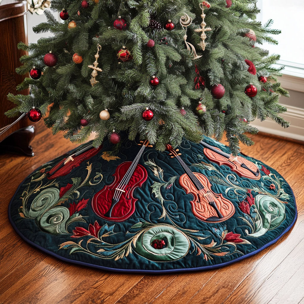 Vibrant Virtuoso Quilted Christmas Tree Skirt-Myprintsy