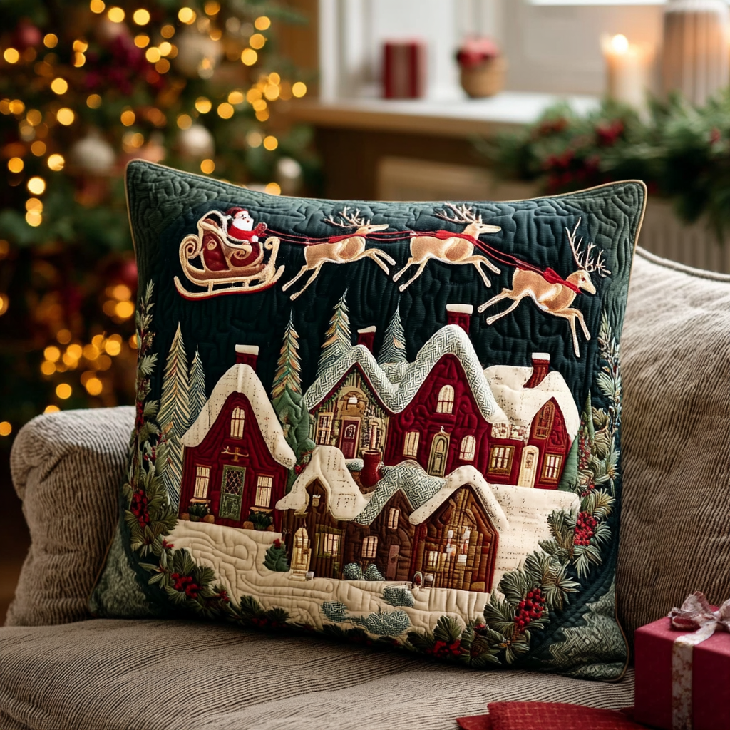 Village Night Quilted Pillow Case VTQ-Myprintsy