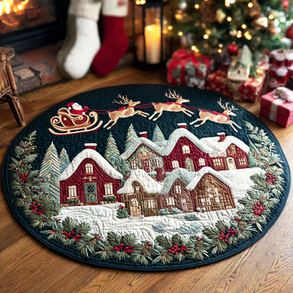 Village Night Quilted Round Mat VTQ-Myprintsy