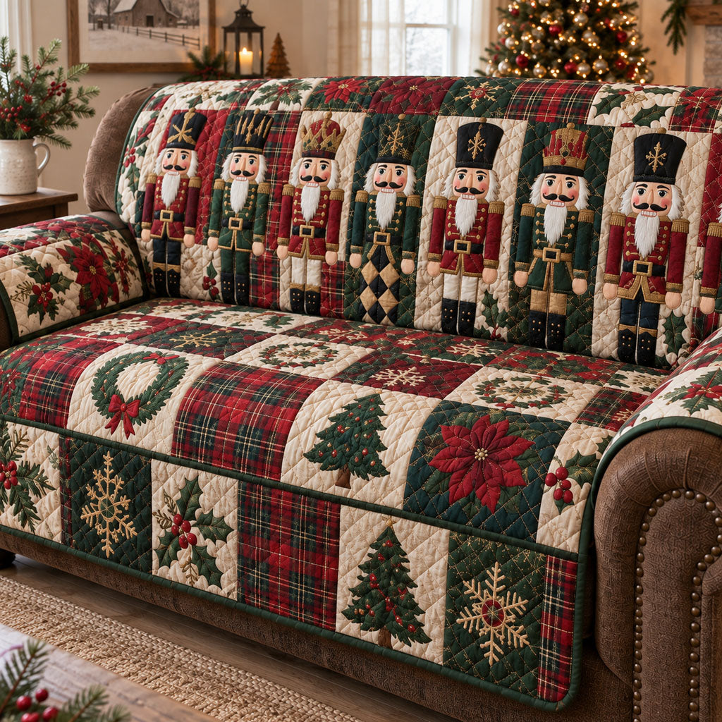 Vintage Christmas Charm Quilted Sofa Cover VTQ-Myprintsy