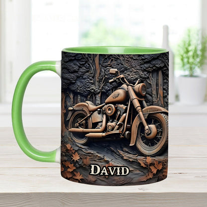 Vintage Motorcycle - Personalized Accent Mug-Myprintsy