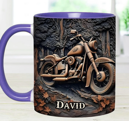 Vintage Motorcycle - Personalized Accent Mug - Gift for Biker Lovers-Myprintsy