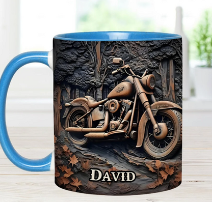 Vintage Motorcycle - Personalized Accent Mug - Gift for Biker Lovers-Myprintsy