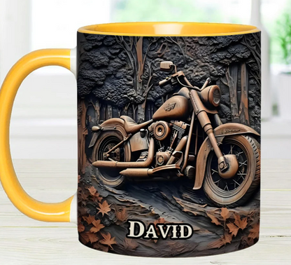 Vintage Motorcycle - Personalized Accent Mug - Gift for Biker Lovers-Myprintsy