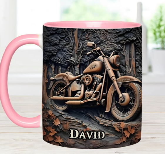 Vintage Motorcycle - Personalized Accent Mug - Gift for Biker Lovers-Myprintsy