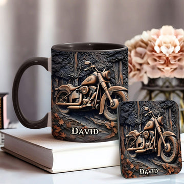 Vintage Motorcycle - Personalized Accent Mug-Myprintsy