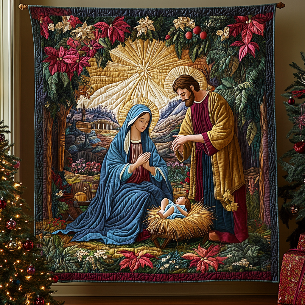 Virgin Mother And Child Quilted Blanket VTQ-Myprintsy