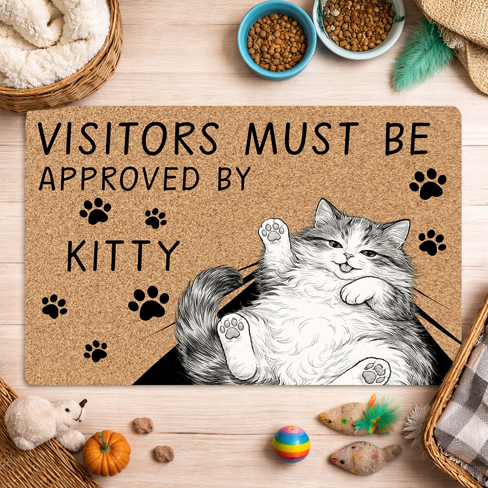 Visitors Must Be Approved by Your Cats - Personalized Doormat-Myprintsy