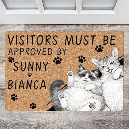 Visitors Must Be Approved by Your Cats - Personalized Doormat-Myprintsy