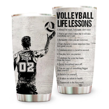 Volleyball Life Lessons - Personalized Tumbler Cup - Gift For Volleyball Lovers-Myprintsy